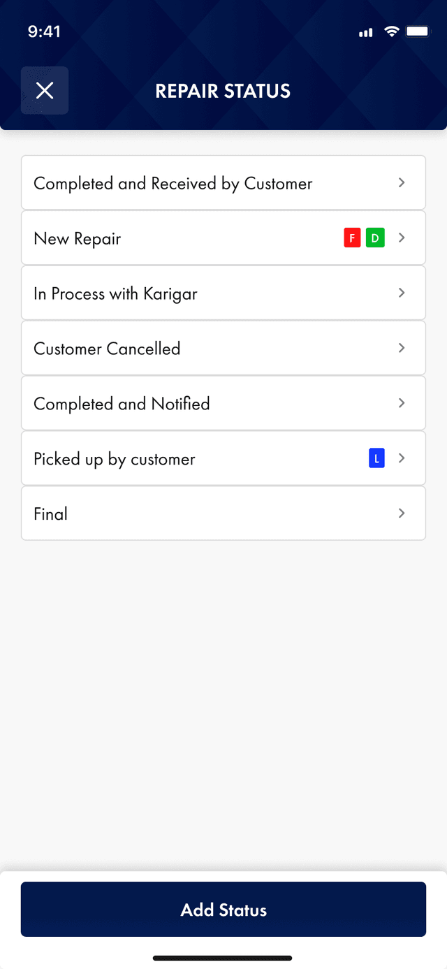 Repair Status Management